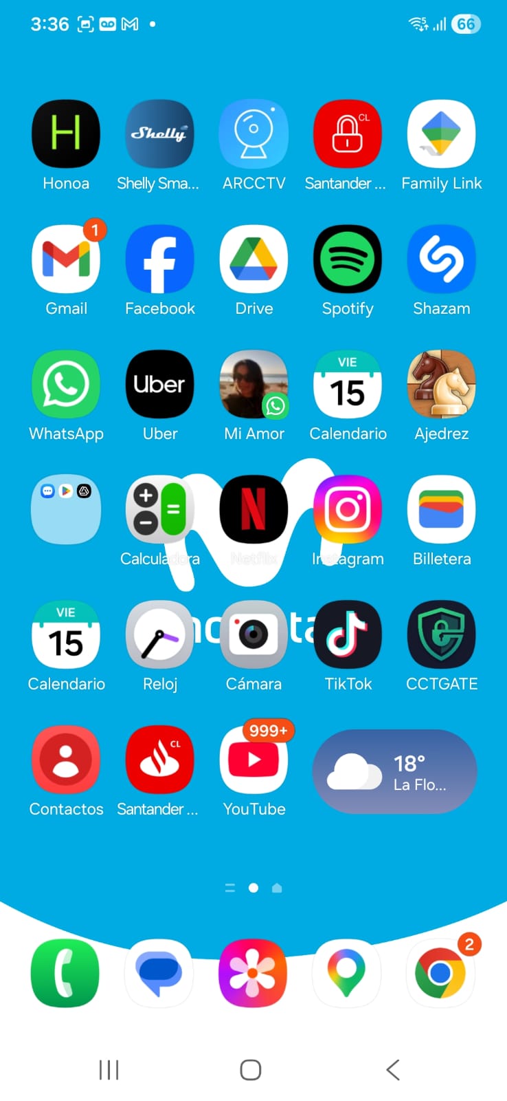 Pantalla de inicio con CCTGATE instalado